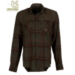 Camicia Flanella Con Inserti Suede Scozzese