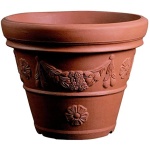 VASO RESINA FESTONATO COLORE TERRACOTTA CM 50