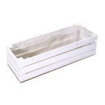 Cassetta Legno Rett/39×15 Bianca/grigia