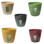 Vaso conico striato con sottovaso d.25