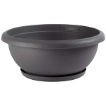 Ciotola plast cm 35 grigio c/sottovaso