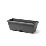 Cassetta vaso plast cm 40 grigia c/sottovaso