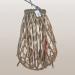 porta candela in vimini grigio 801456